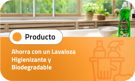 Ahorra con un lavaloza higienizante y biodegradable